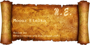 Moosz Etelka névjegykártya